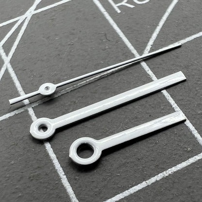 White watch hands set for Miyota 2035 movement, precise fit, classic design.