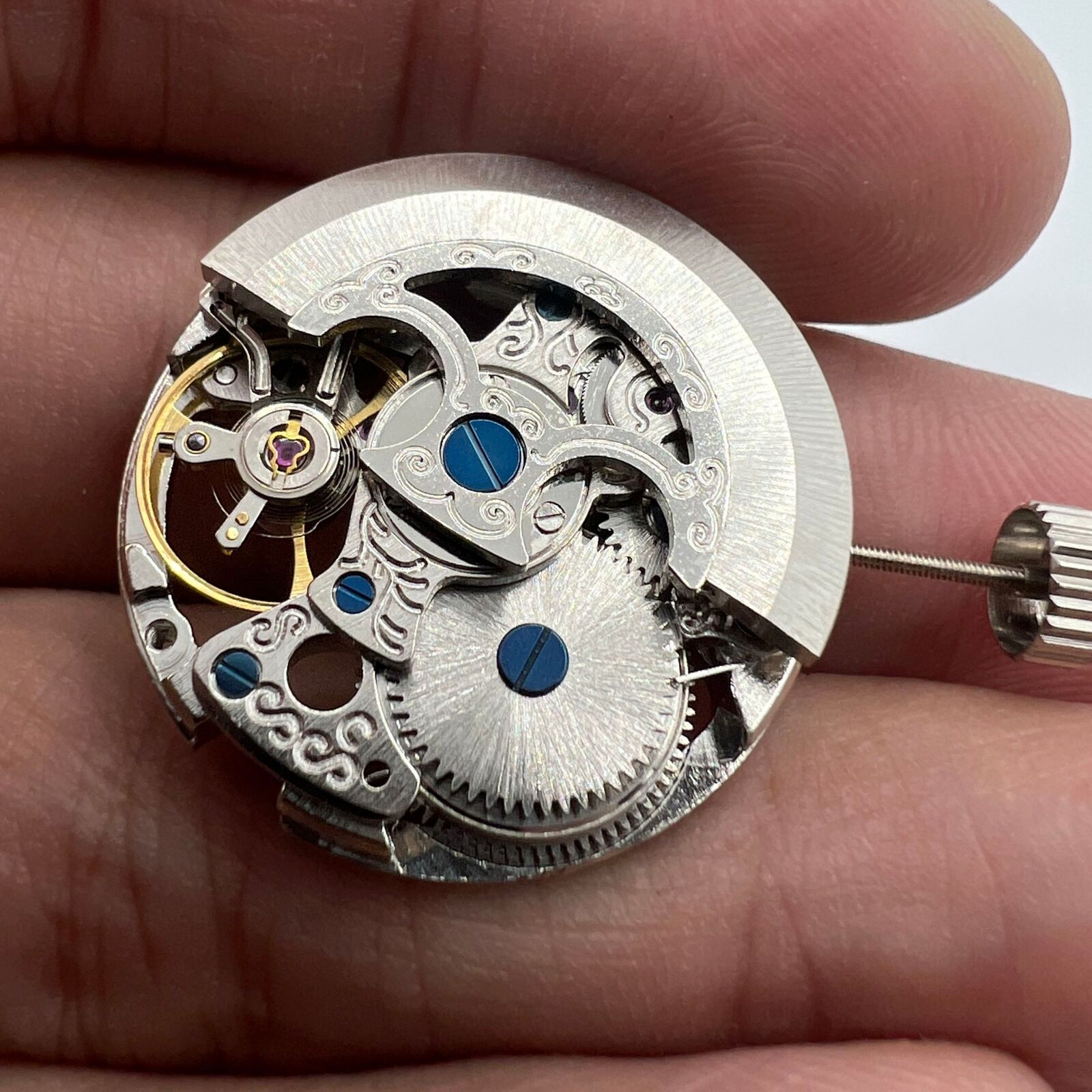 7120 Silver Hollow watch accessory showcasing extra-large automatic mechanical movement for precise time.