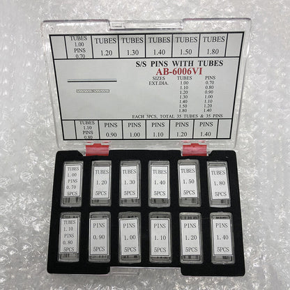 Broches de pression en acier inoxydable avec tubes pour bracelet de montre AB-6006VI, 60 pièces/boîte