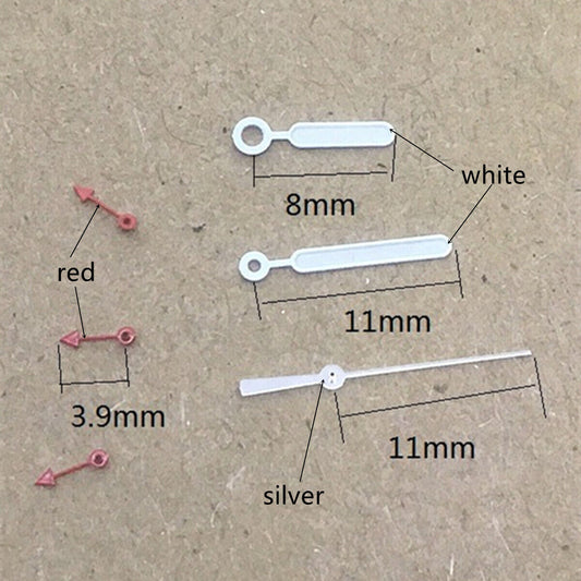 Aiguilles de montre rondes et pointues argentées de 11 mm pour Miyota OS10, OS20, OS22, OS60, OS80
