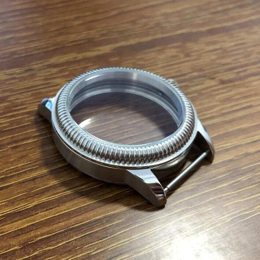 316L stainless steel 44mm watch case, fits ETA 6497/6498, ST3600/3621 movements, durable and sleek design.