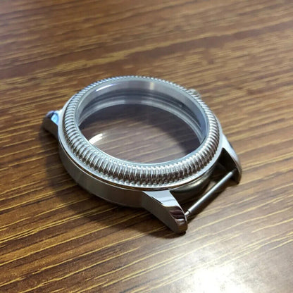 316L stainless steel 44mm watch case, fits ETA 6497/6498, ST3600/3621 movements, durable and sleek design.