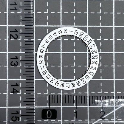 Wei�e Datumsscheibe mit schwarzer Schrift, Datum bei drei Uhr, passend f�r ETA2836 Uhrwerk, hochwertige Pr�zision.