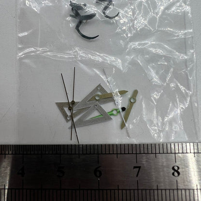 Triangular ruler-style watch hands in black for Miyota 2035, trendy irregular design.