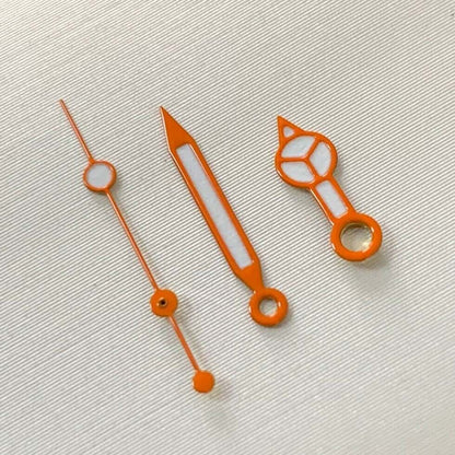 Green luminous watch hands set with lightning second hand for NH35 NH36 movements.