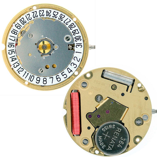 ETA F03.111 Watch Quartz Movement  3 Hands Date At 3/6