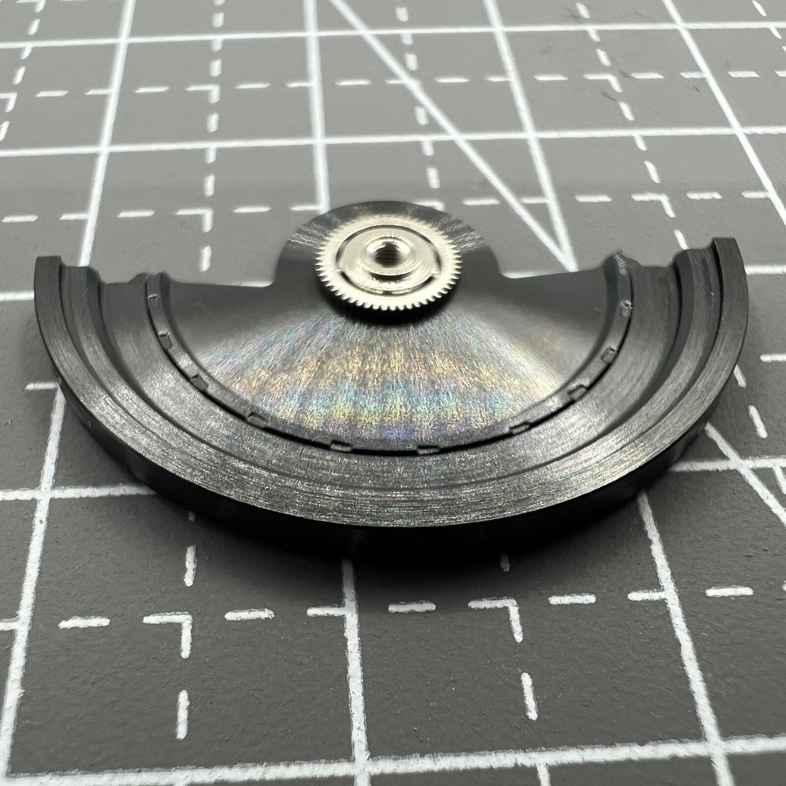 Black Sea Wave carved rotor, designed for Miyota NH35 NH36 watch movements with intricate detailing.