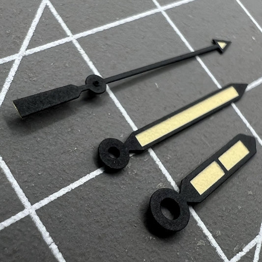 16mm green lume yellow arrow watch hands with black trim for NH35/36 movements