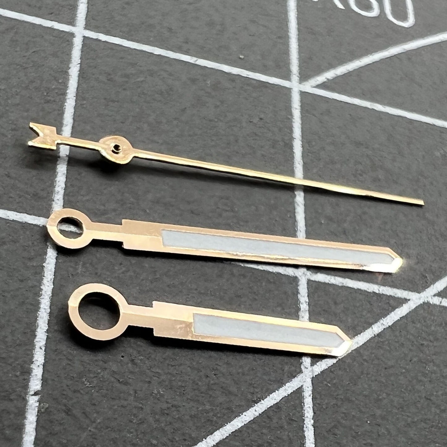 Men's rose watch with golden trim and green luminous hands, compatible with Asian 8215/2813/8205 movements.