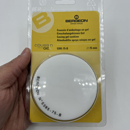 Bergeon 5395-75-B Uhrengehäuse-Kissen, weißes Gel, 75 mm 