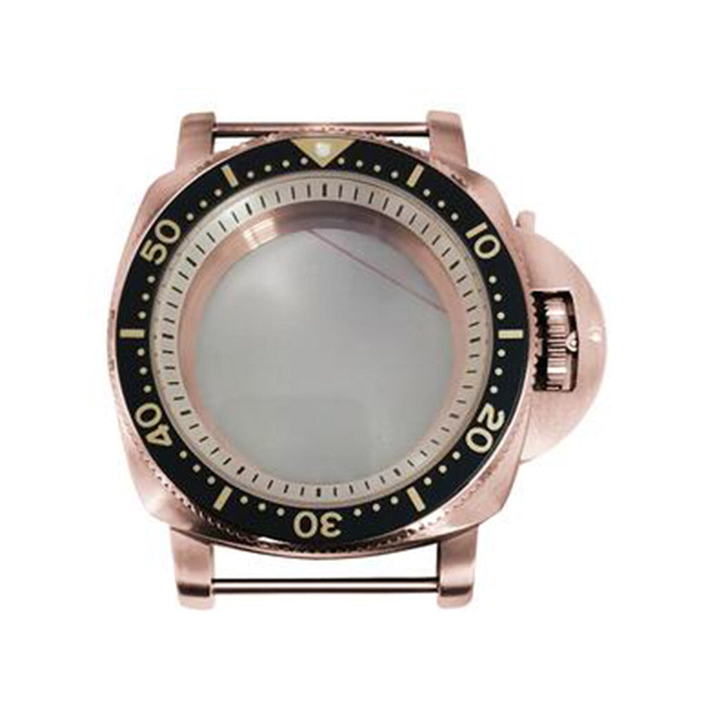 42mm Rose Gold PVD Stainless Steel Watch Case for NH35/36 White Inner Shadow
