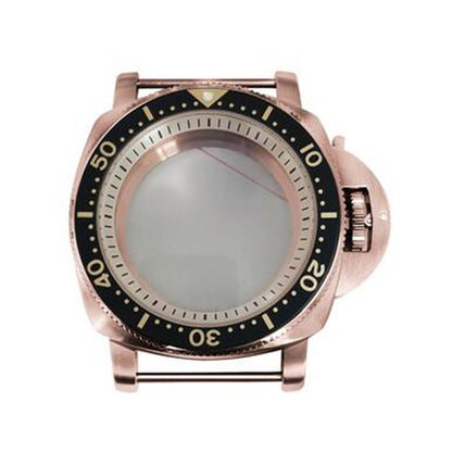 42mm Rose Gold PVD Stainless Steel Watch Case for NH35/36 White Inner Shadow