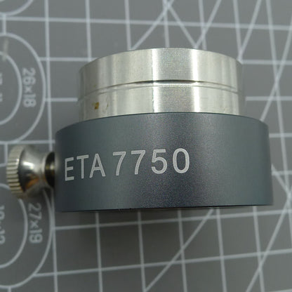 Reversible movement holder with knob for ETA 7750/7751 watch repairs - Precision tool.