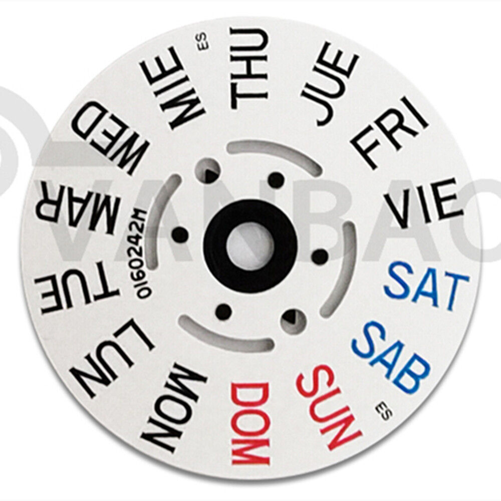 1. English Week Disk Wheel with date display at 3 o'clock for NH35 NH36 movement.  