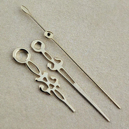 Set of 2 hollow snowflake watch hands, fits NH35/36, NH38, NH72, NH70 movements, sleek design.