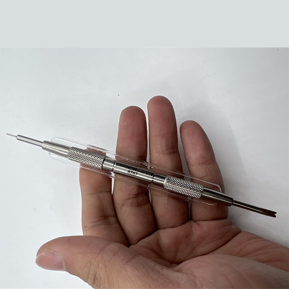 Bergeon 6767-S spring bar tool for precise watch bracelet adjustment and removal by professional watchmakers.