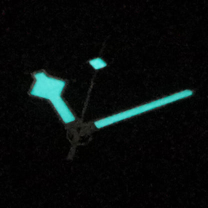 Silver trim luminous watch hands with yellow, blue, and green accents for SKX/SBBN NH35A/NH36.