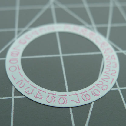 Disque de date à fond blanc et caractères roses pour NH35 NH36 Date@3 