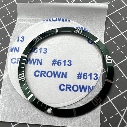 Aluminiumlegierung Vintage Leuchtend Grüner Uhrenrand 36 5 x 30 8 mm Schräg