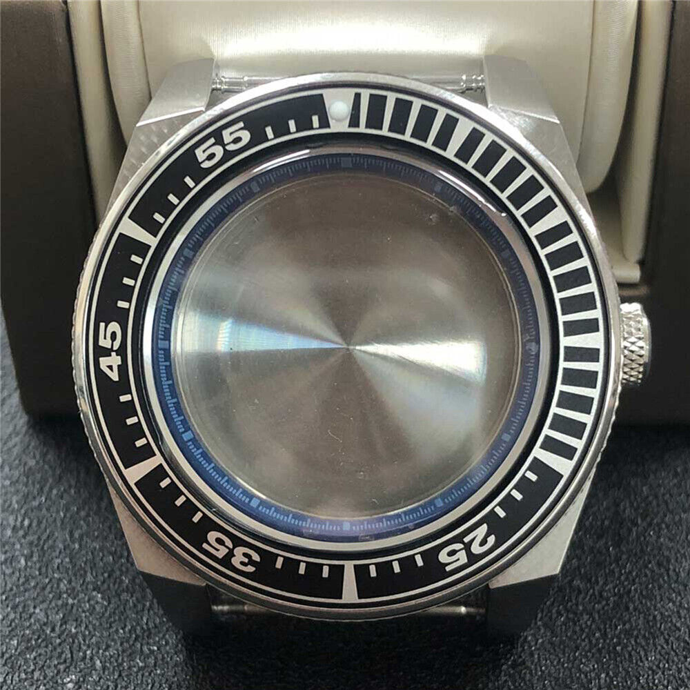43mm 316L stainless steel watch case with sapphire crystal, fits NH35/NH36 movements.