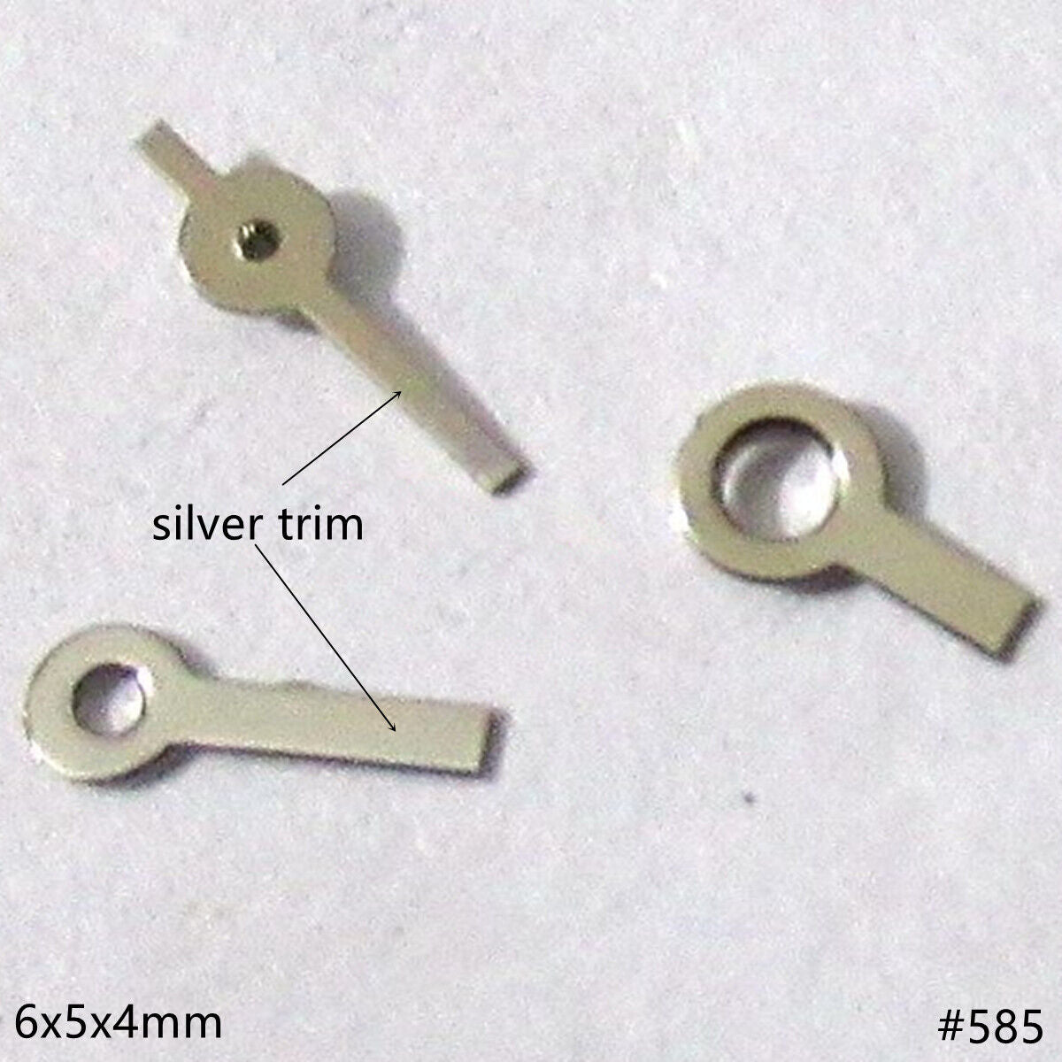6mm silver painted watch hands set for Miyota 2035, 2115, 2105, 2305 movements.