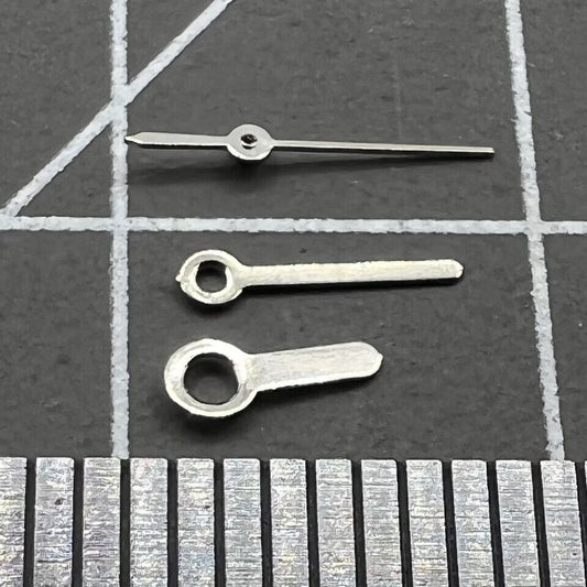 Silver watch hands set by Miyota, compatible with 2035, 2115, 2105, 2305 movements.