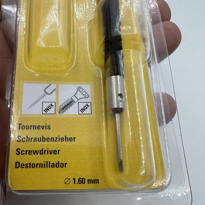 Bergeon 1.60mm ergonomic screwdriver for precise watch repair, ideal for fine Swiss screw adjustments.