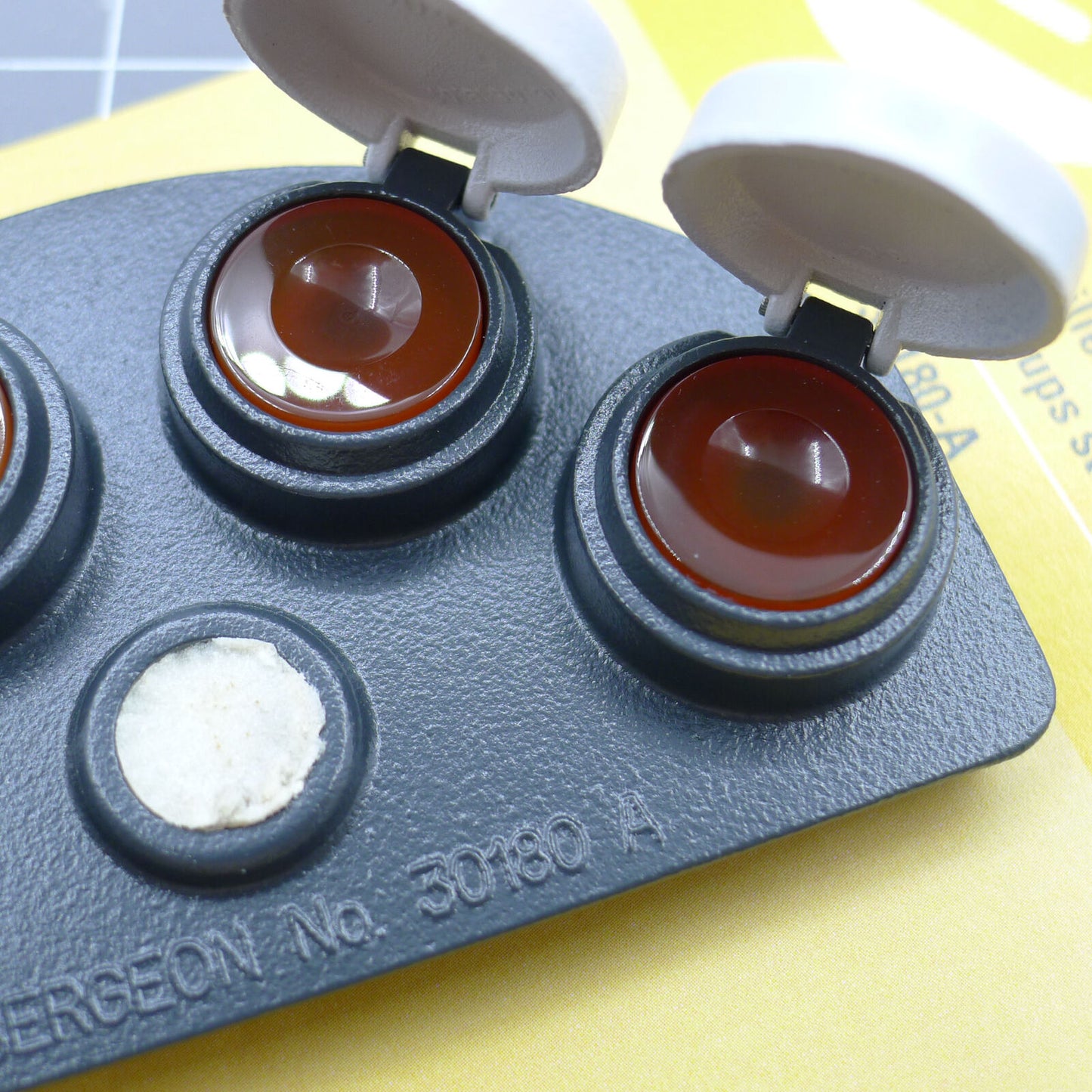 Bergeon 30180-A die-cast watch oil dip oiler stand for precise Swiss lubrication in watch repair.