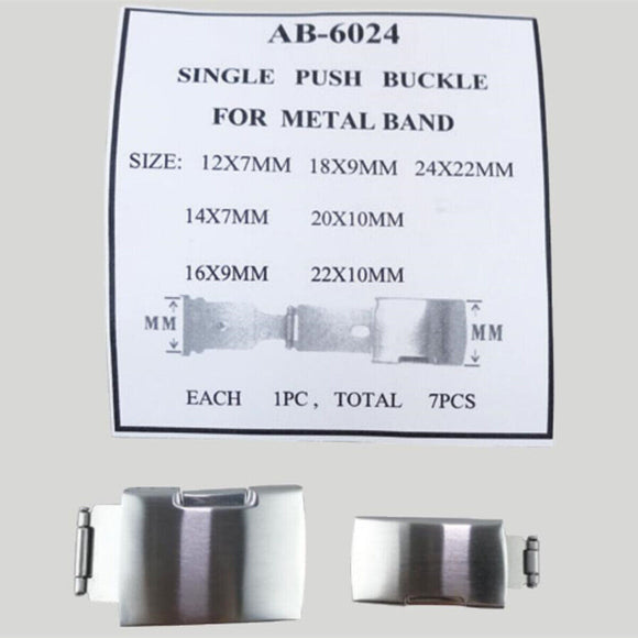 7pcs 7 Sizes Single Push Watch Buckles for Metan Watch Band Watch Parts