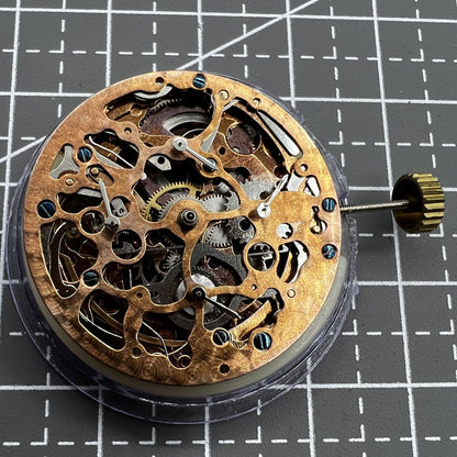 Hollow Rose Golden watch accessory with mechanical movement, 4 eye subdials, and 7 hands for precise timekeeping.