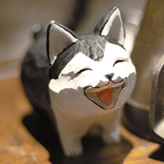 Handmade Siberian Husky figurine sculpture, cute decorative artwork for home or office.