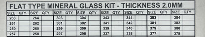 Mineralglas 2 mm dick, 32 St�ck, rund flach, 25,7 bis 38,4 mm, Uhrenersatzglas f�r pr�zise Kamera- und Uhrenreparatur.