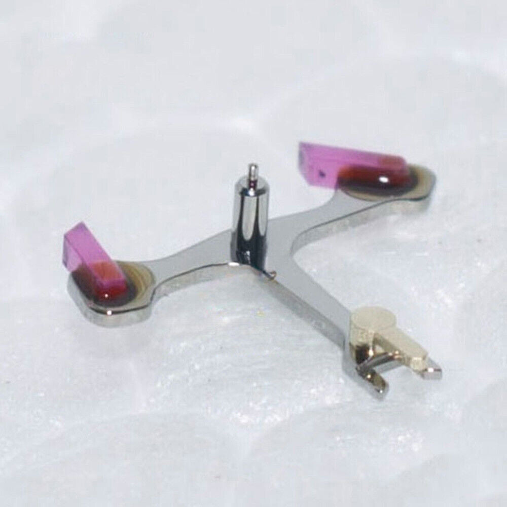 Swiss Made silver metal pallet fork for C07.611 movement, 80-hour power reserve, compatible with watch repairs.