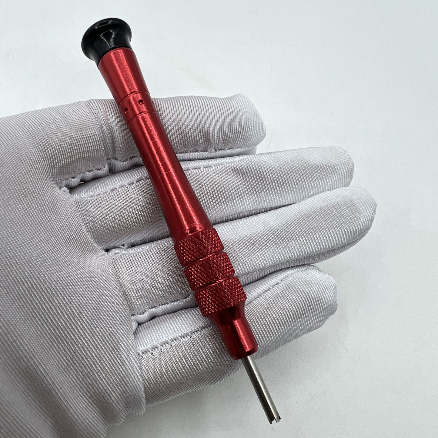 Close-up of 2.75mm RM screwdriver blade by RICHARD MILLE for strap, band, bezel, and case back screws