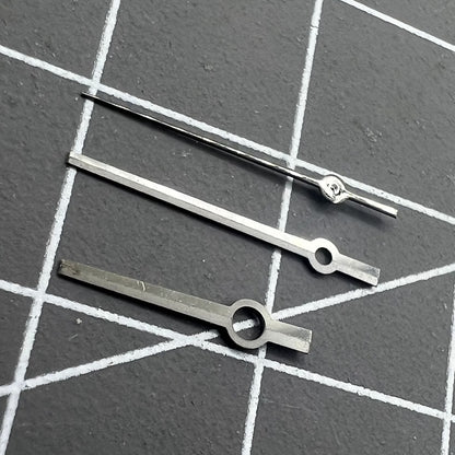 Black watch hands set without luminous for NH35A/NH36A movement, compatible with various watch models.