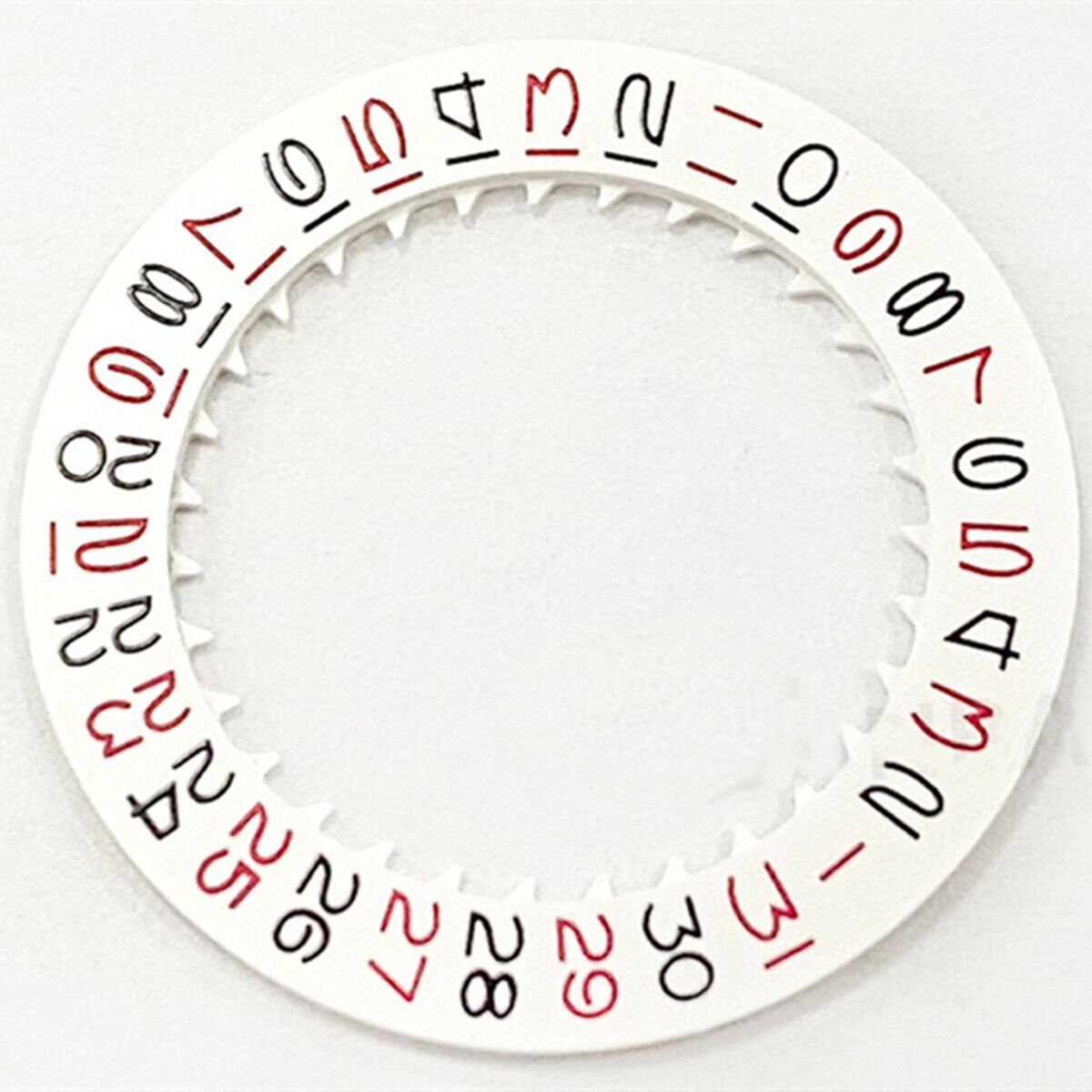 Vintage white date disk wheel with red odd numbers for NH35 NH36 watch movement