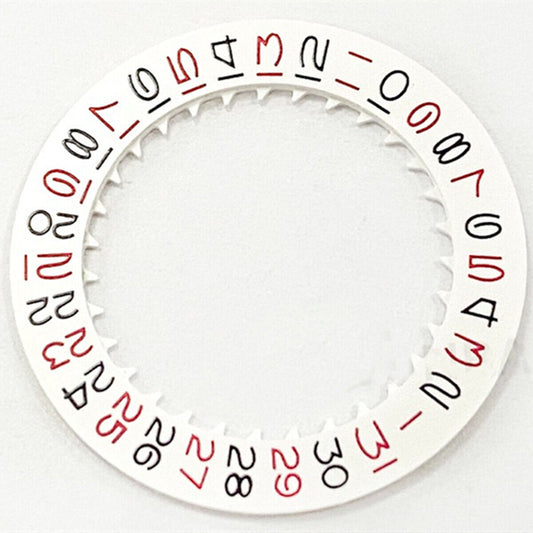 Vintage white date disk wheel with red odd numbers for NH35 NH36 watch movement