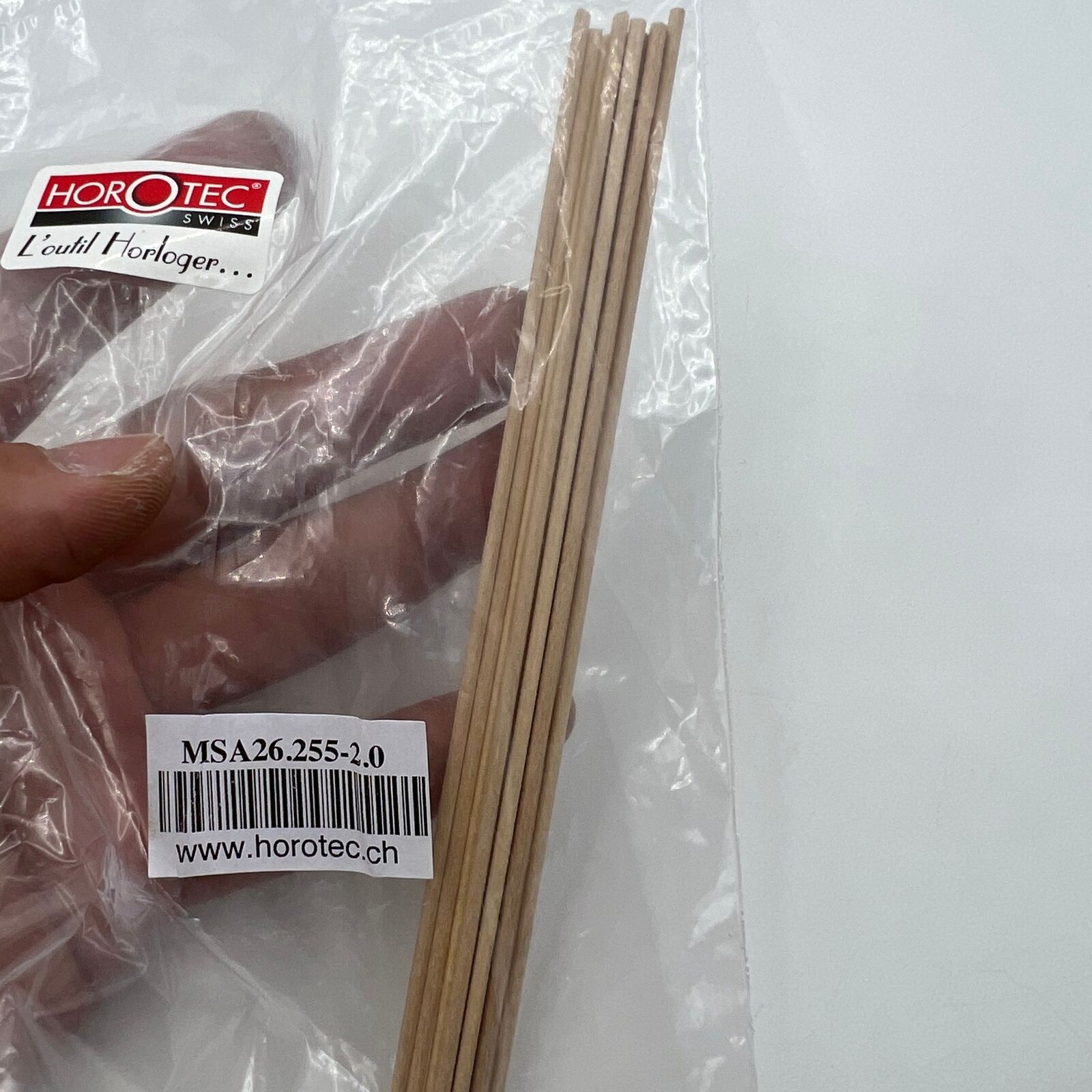 Horotec beech wood pegwood sticks, 2.00mm, ideal for precise watch cleaning and maintenance.