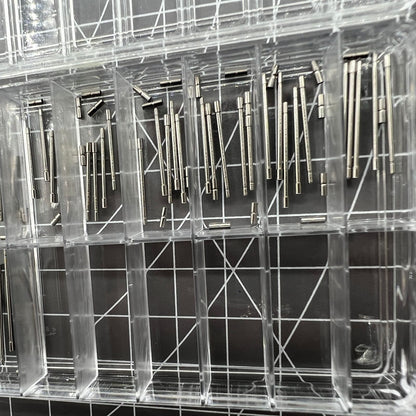 AB stainless steel notched tube with pins, 60pcs for secure watch band assembly by AB brand.