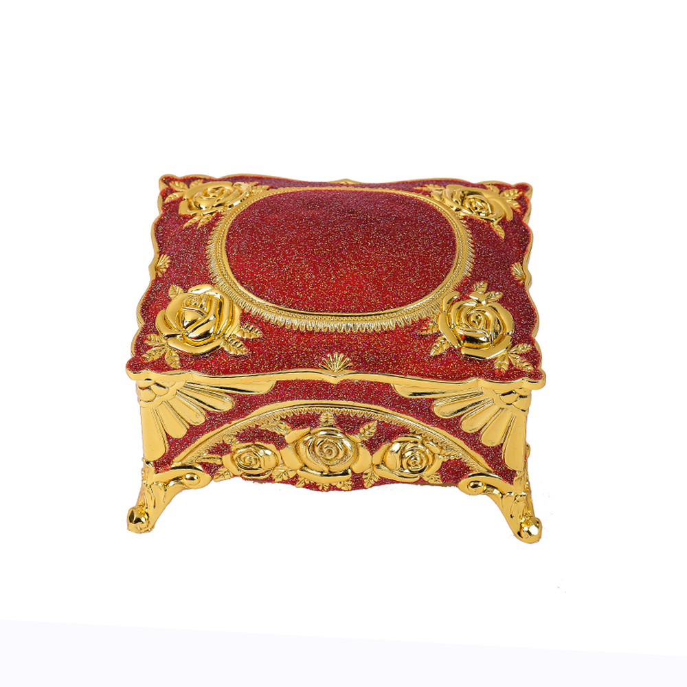 #0319 Boîte à bijoux rectangulaire rétro rose vert/rouge Coffre à bijoux Coffre à bijoux