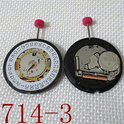 Mouvement de montre à quartz Ronda 714, date à 3/6, pièces suisses, 2 aiguilles de rechange