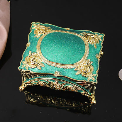 #0319 Boîte à bijoux rectangulaire rétro rose vert/rouge Coffre à bijoux Coffre à bijoux