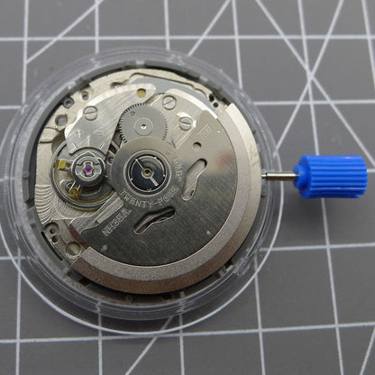 Japan NH35A automatic watch movement with black spade hands, SKX007 style crown at 3 o'clock.