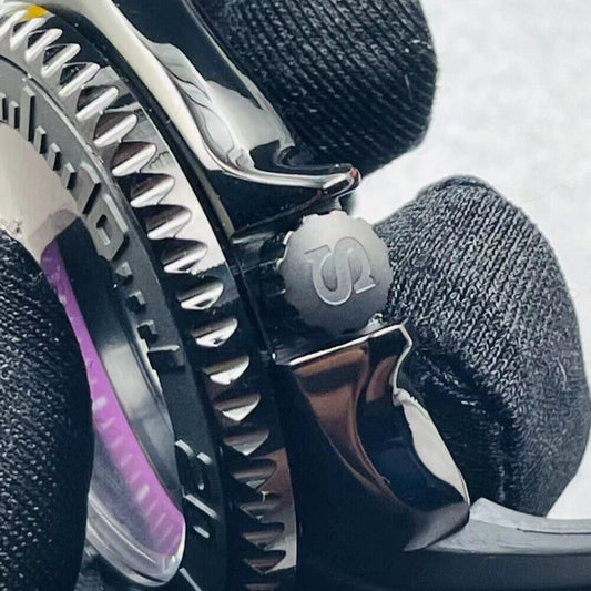 Modifiziertes 42-mm-Uhrengehäuse in Schwarz, 316L S/S, Saphirglas, gelbe Lünette für NH36