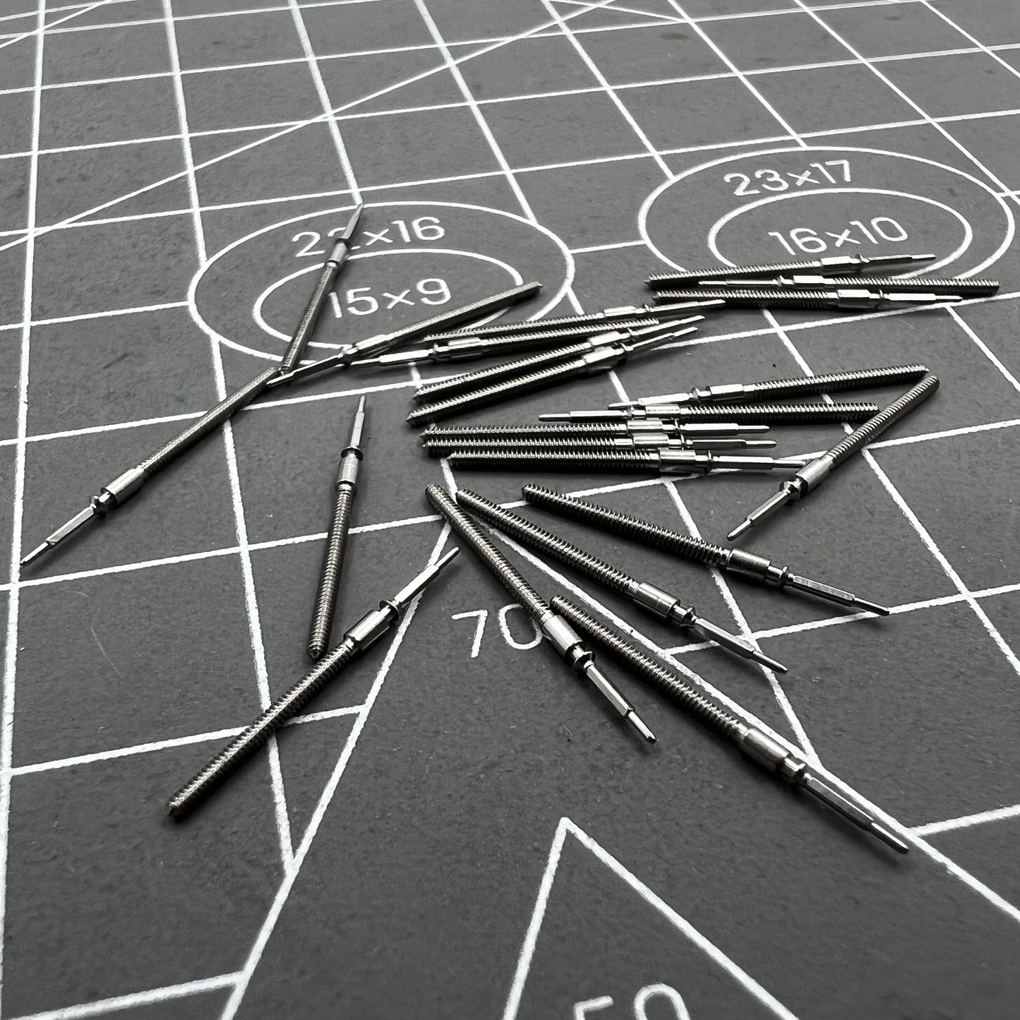 Precision ETA 2824 winding stem for watch repair, ensuring smooth movement.