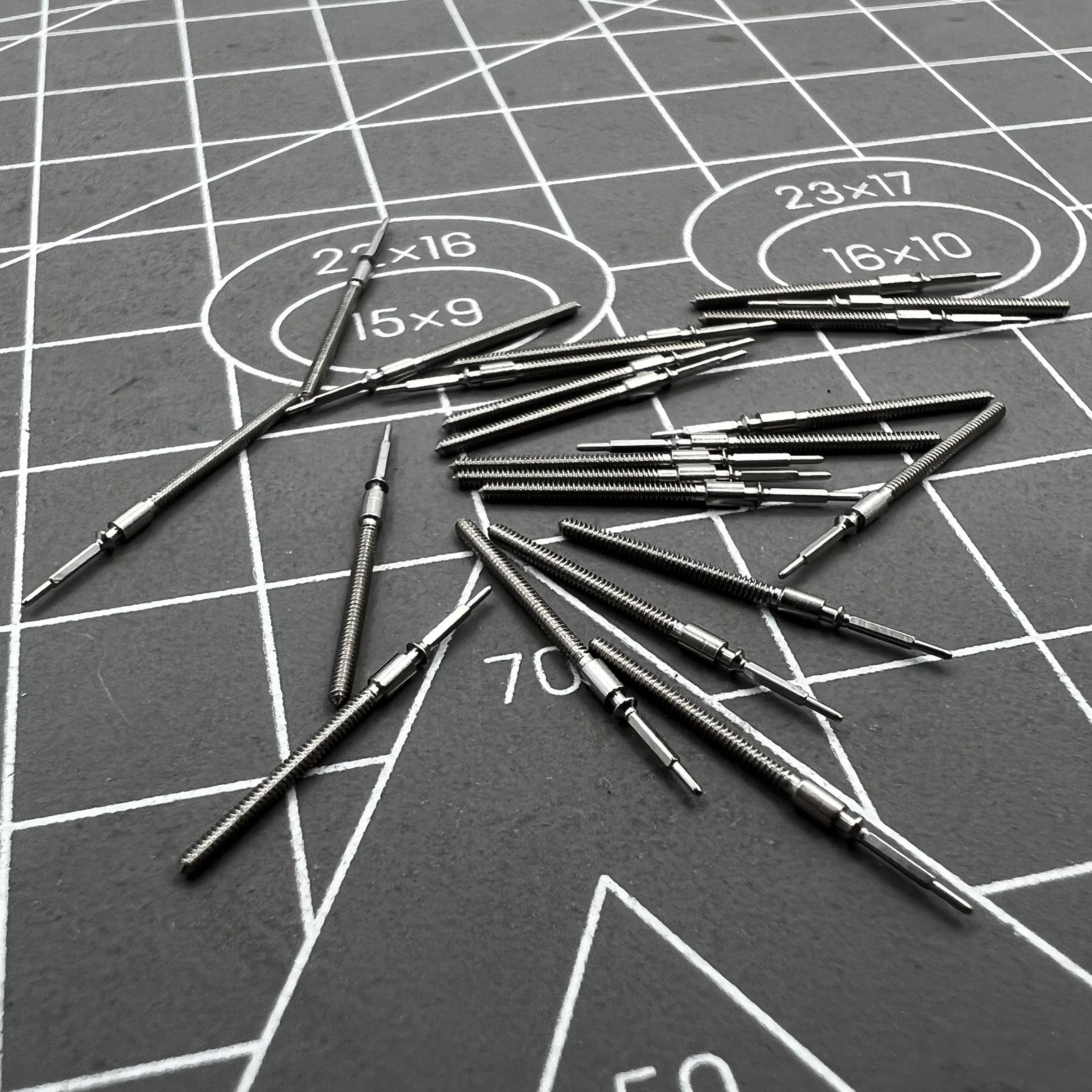 Precision ETA 2824 winding stem for watch repair, ensuring smooth movement.