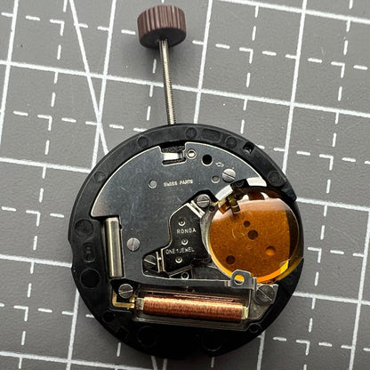 Ronda 507 quartz watch movement with English characters, Swiss precision for reliable timekeeping.