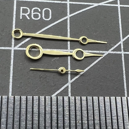 No Lume golden watch hands, precision fit for Seagull ST3600 and ETA6497 movements.