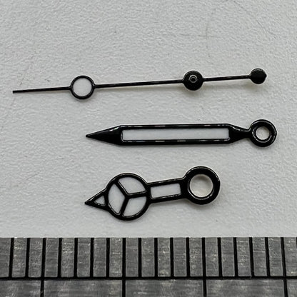 Green luminous watch hands set for NH35 NH36 movement, including lightening second hands