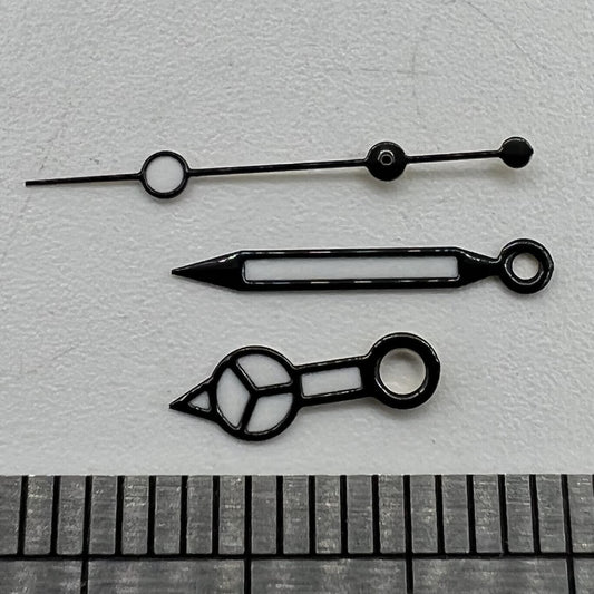 Green luminous watch hands set for NH35 NH36 movement, including lightening second hands